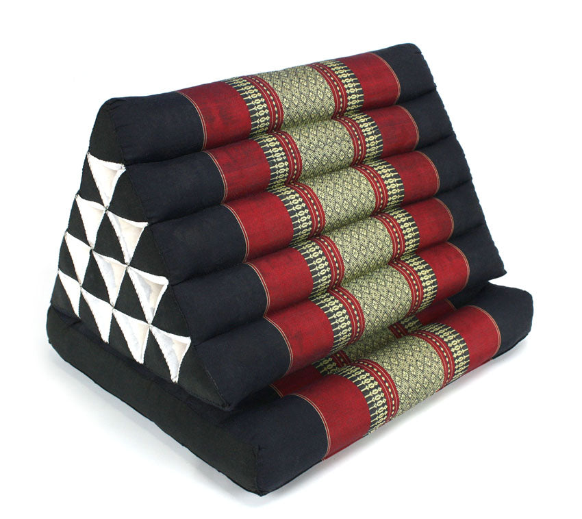 Red and Black Pattern Jumbo One Fold Thai Cushion - farangshop-co