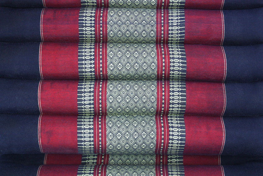 Red and Black Pattern Jumbo One Fold Thai Cushion - farangshop-co