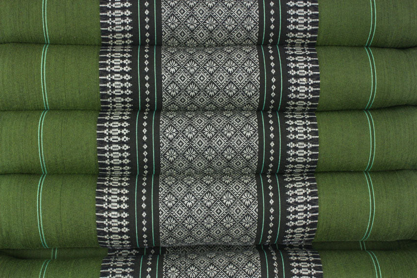 Bamboo green pattern jumbo three fold Thai Cushion - farangshop-co