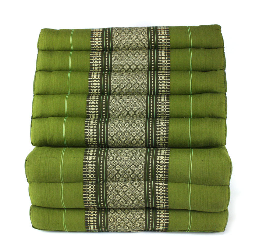 Bamboo green pattern jumbo three fold Thai Cushion - farangshop-co