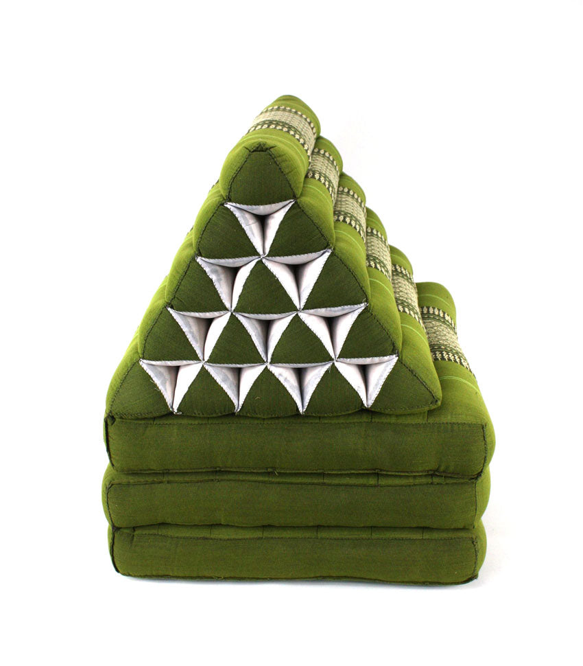 Bamboo green pattern jumbo three fold Thai Cushion - farangshop-co