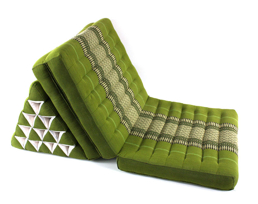 Bamboo green pattern jumbo three fold Thai Cushion - farangshop-co