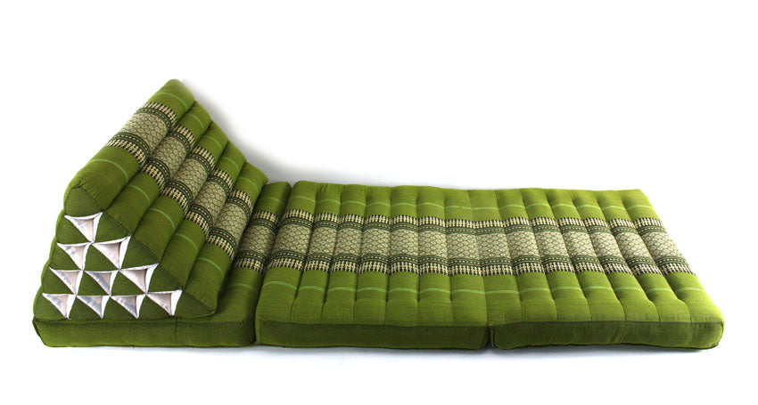 Bamboo green pattern jumbo three fold Thai Cushion - farangshop-co