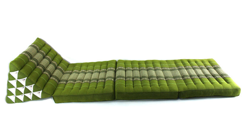 Bamboo green pattern jumbo three fold Thai Cushion - farangshop-co