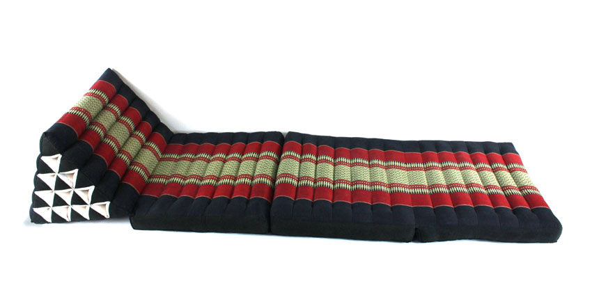 Red and Black pattern jumbo three fold Thai Cushion - farangshop-co