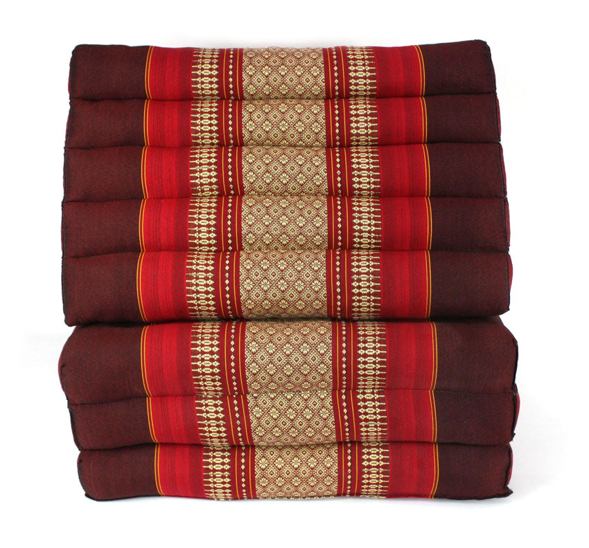Maroon pattern jumbo three fold Thai Cushion - farangshop-co