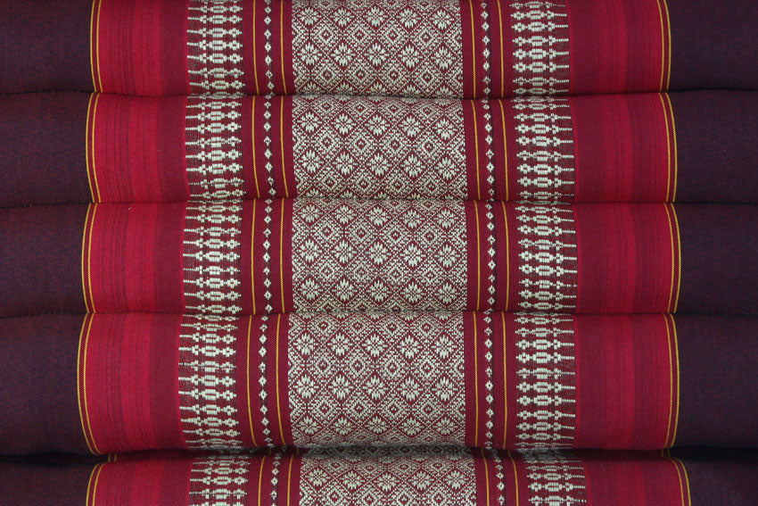 Maroon pattern jumbo three fold Thai Cushion - farangshop-co