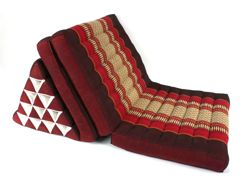 Maroon pattern jumbo three fold Thai Cushion - farangshop-co