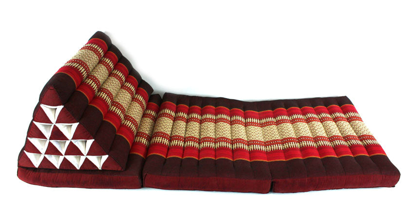 Maroon pattern jumbo three fold Thai Cushion - farangshop-co