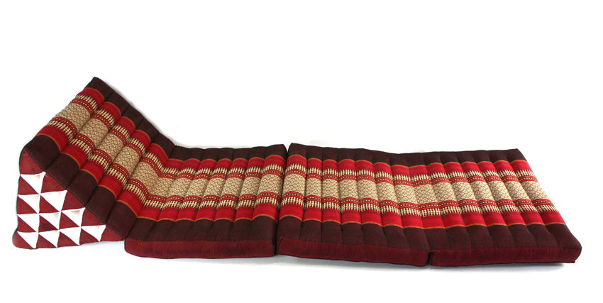 Maroon pattern jumbo three fold Thai Cushion - farangshop-co