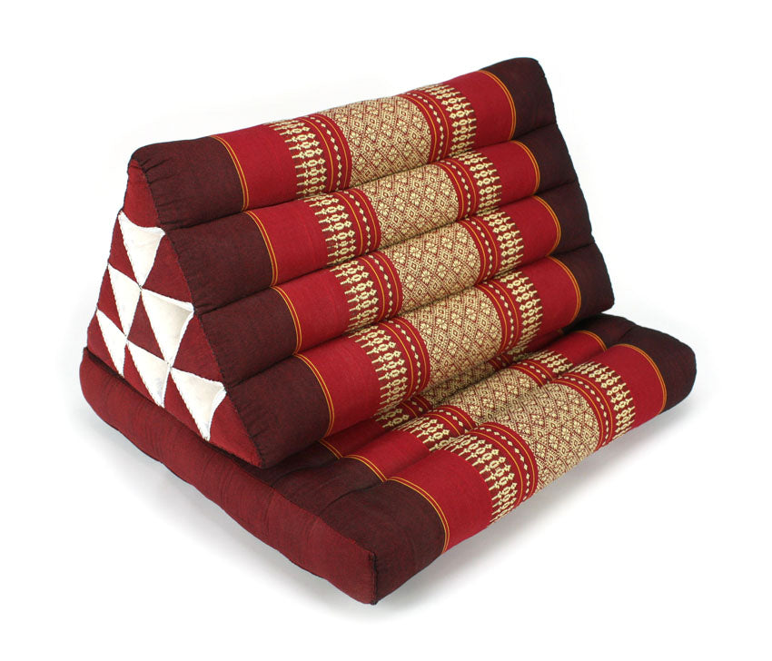 Maroon Pattern standard one-fold Thai cushion - farangshop-co