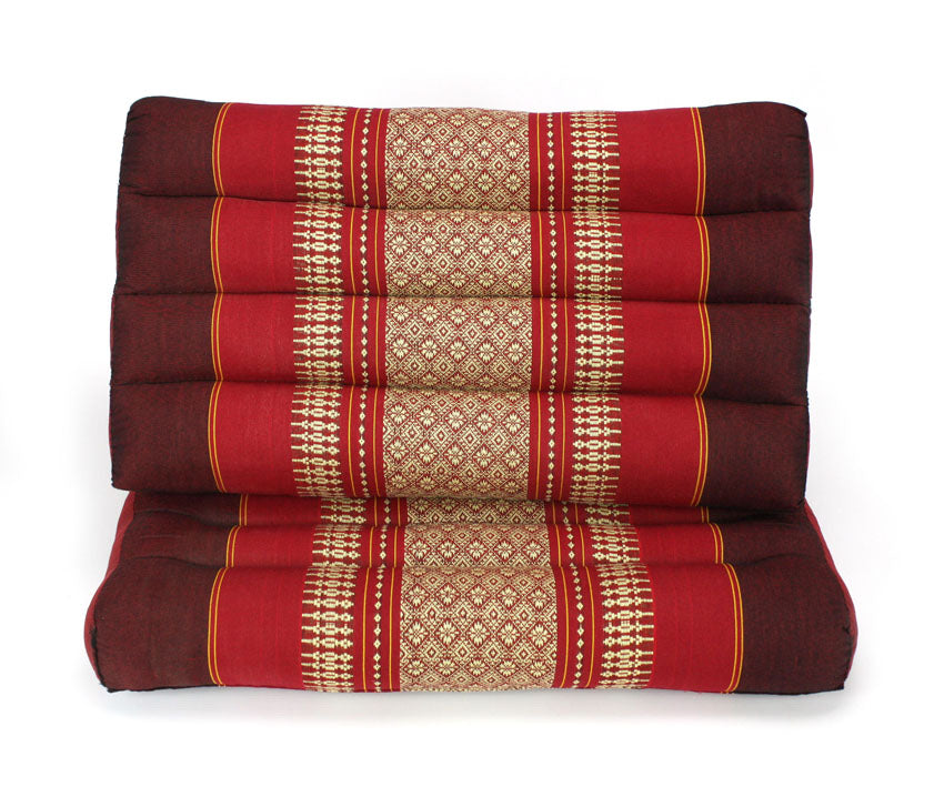 Maroon Pattern standard one-fold Thai cushion - farangshop-co