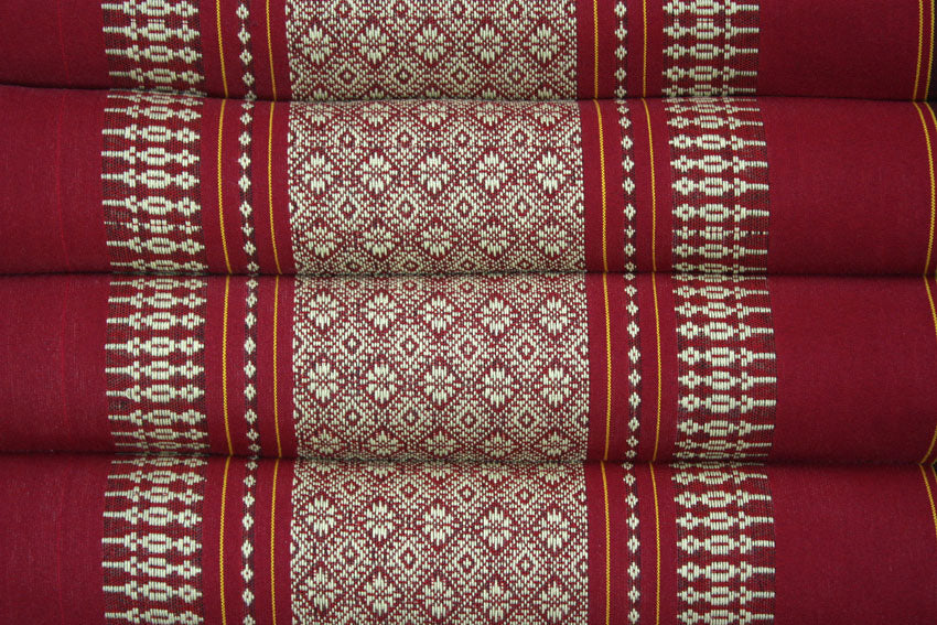 Maroon Pattern standard one-fold Thai cushion - farangshop-co