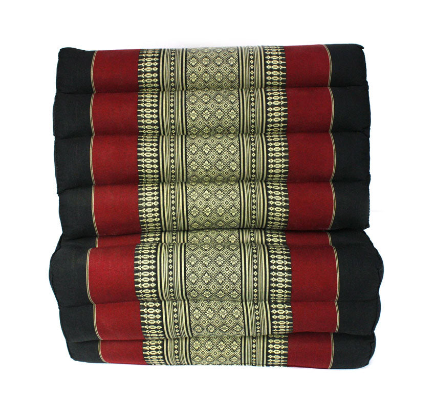 Red and Black Pattern standard three fold Thai Cushion - farangshop-co