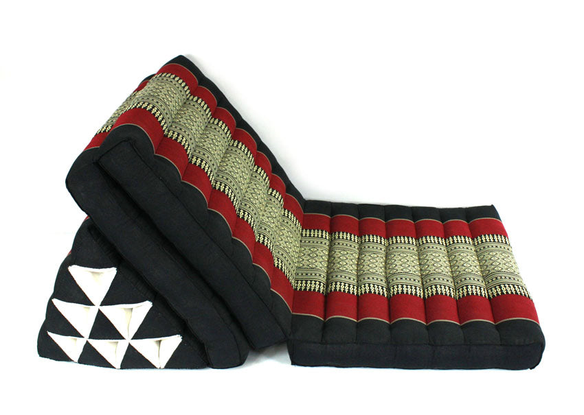 Red and Black Pattern standard three fold Thai Cushion - farangshop-co