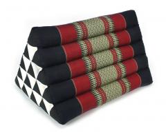 Red and Black Pattern Single Jumbo Triangle Thai Cushion - farangshop-co