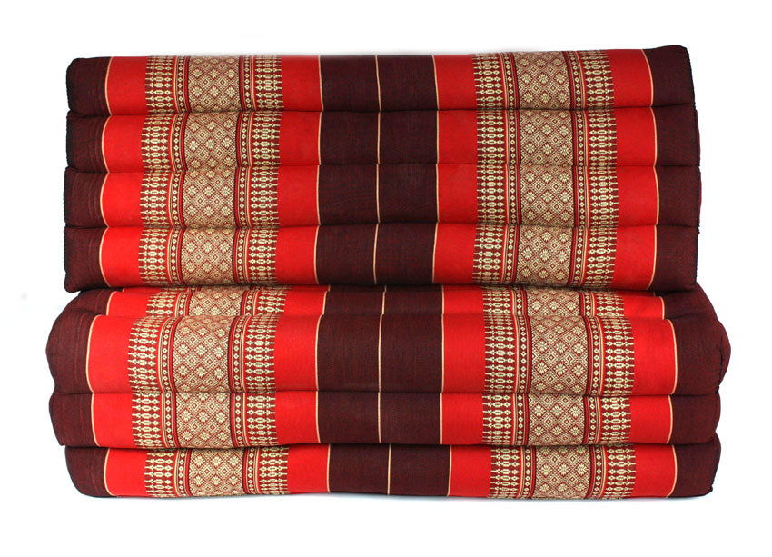 Maroon Pattern super standard three-fold Thai daybed - farangshop-co