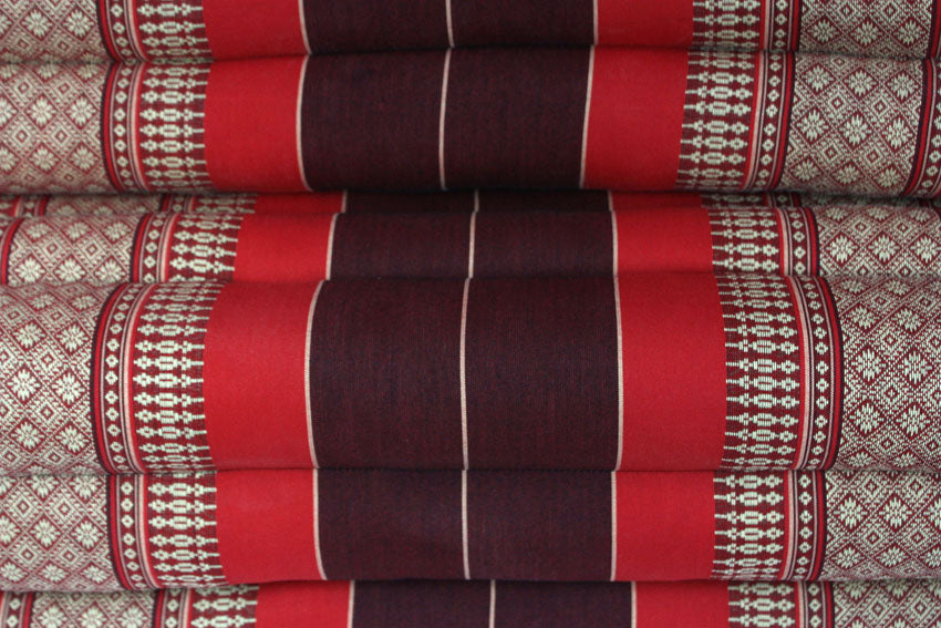 Maroon Pattern super standard three-fold Thai daybed - farangshop-co