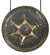 Thai metal gong - rustic light wood finish, 39cm high - farangshop-co