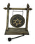 Thai metal gong - rustic light wood finish, 39cm high - farangshop-co