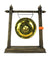 Thai metal golden gong - rustic light wood finish, 54cm high - farangshop-co