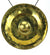 Thai metal golden gong - rustic light wood finish, 54cm high - farangshop-co