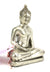 Thai metal Buddha statue, silver finish, 15.5cm high, B22 - farangshop-co