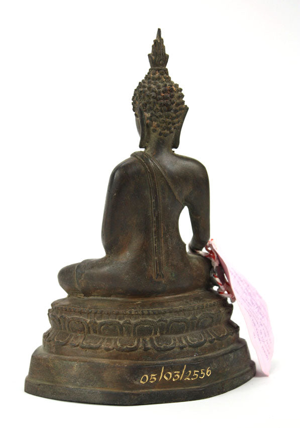 Thai metal Buddha statue, antique bronze finish, 23.5cm high, B05 - farangshop-co