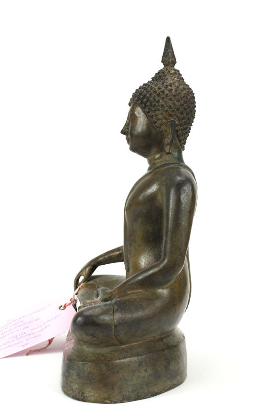 Thai metal Buddha statue, antique bronze finish, 34cm high, B08 - farangshop-co