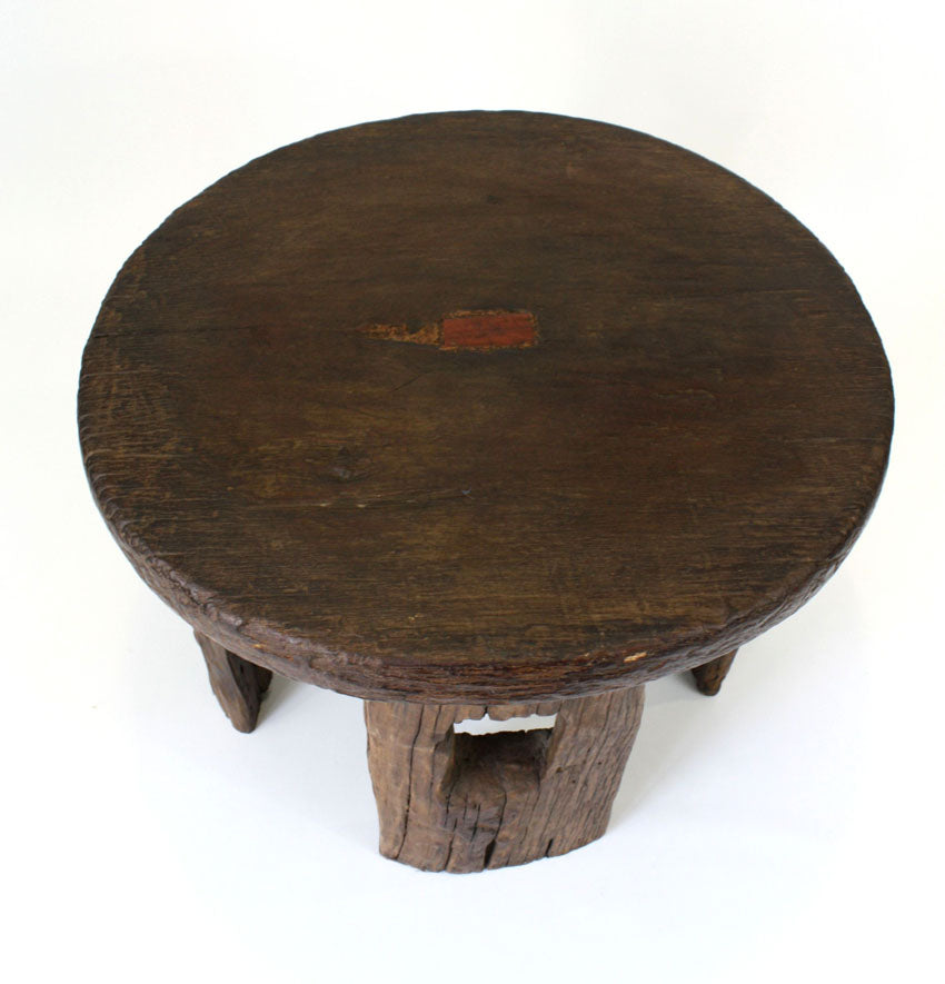 Reclaimed Thai teak table and stools set - farangshop-co