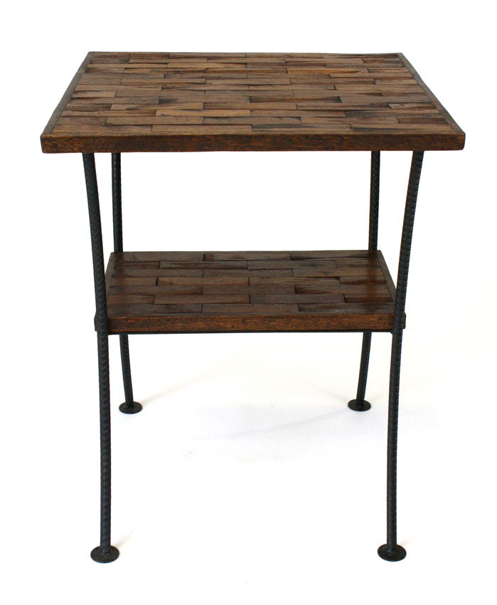 Thai furntiture - 2 shelf teakwood table - farangshop-co