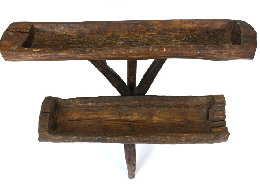Reclaimed teakwood trough display, 2 - farangshop-co