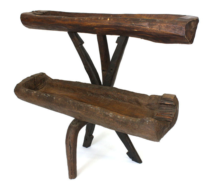 Reclaimed teakwood trough display, 2 - farangshop-co