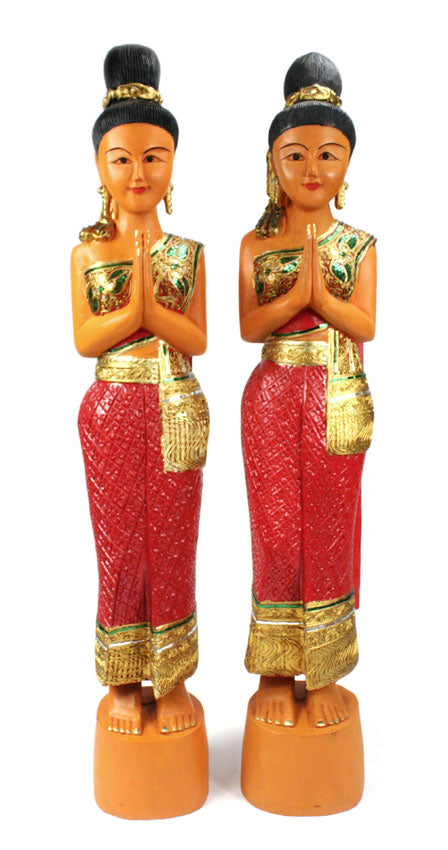 Pair of Thai Sawadee Ladies, 130cm high - farangshop-co