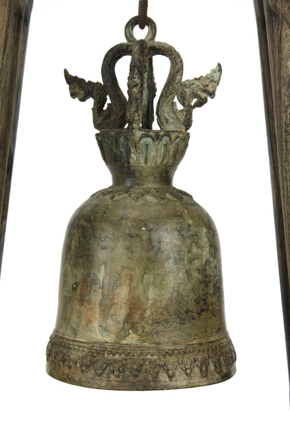 Thai Temple Bell on stand, 48cm high. - farangshop-co