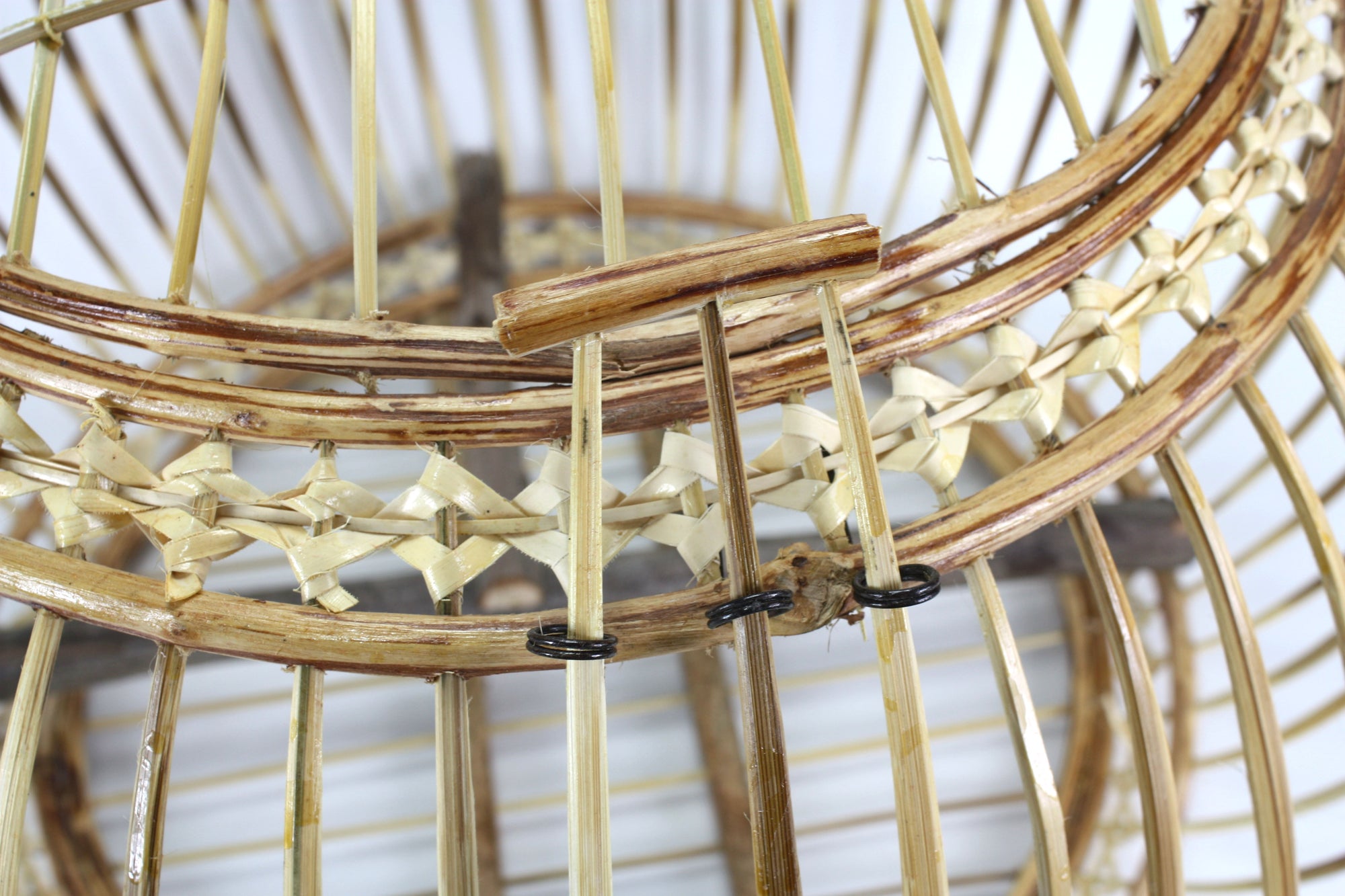 Thai Bamboo Bird Cage, 53cm x 54cm, or Light fitting, lampshade - farangshop-co