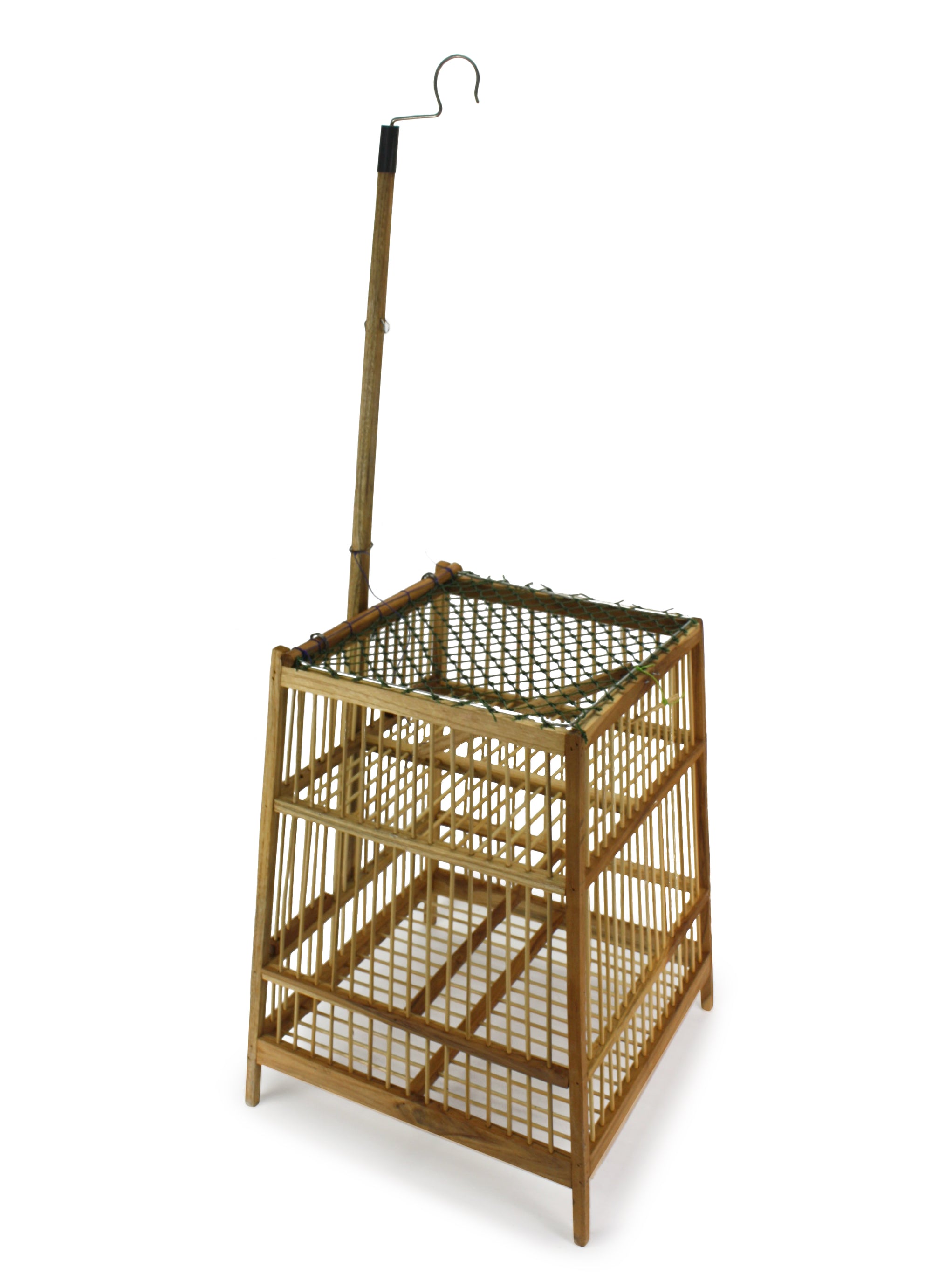 Thai Bamboo Bird Cage, 33cm x 88cm, or Light fitting, lampshade - farangshop-co