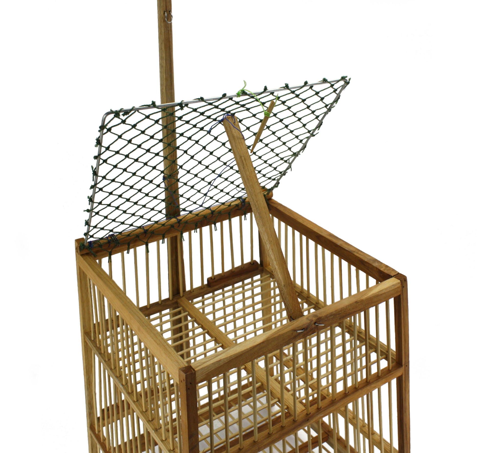 Thai Bamboo Bird Cage, 33cm x 88cm, or Light fitting, lampshade - farangshop-co