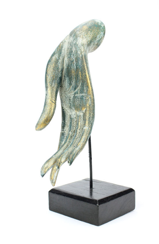 Thai wooden Buddha hand on stand - hand facing down. Different Colours. - farangshop-co