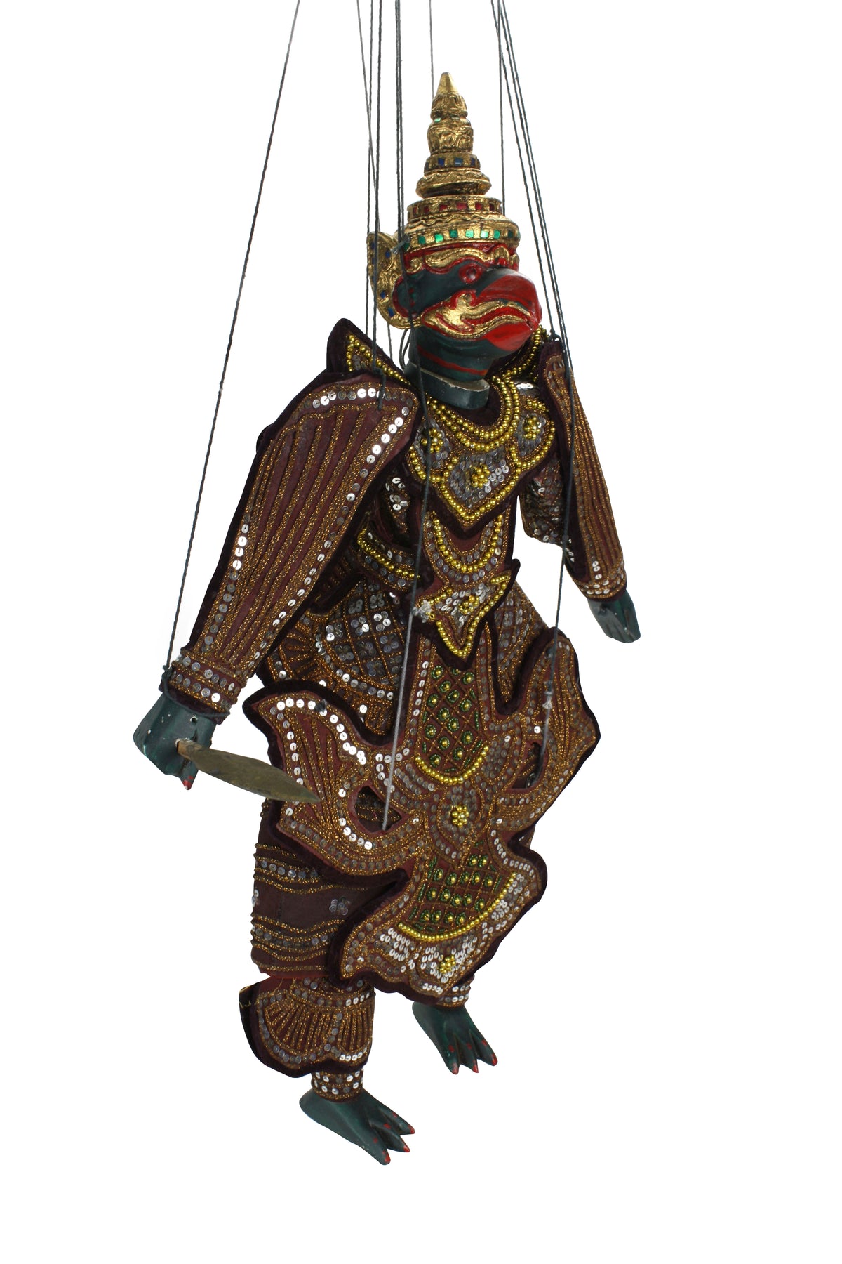Traditional Burmese Puppet Marionette, X-Large Size - Garuda - farangshop-co