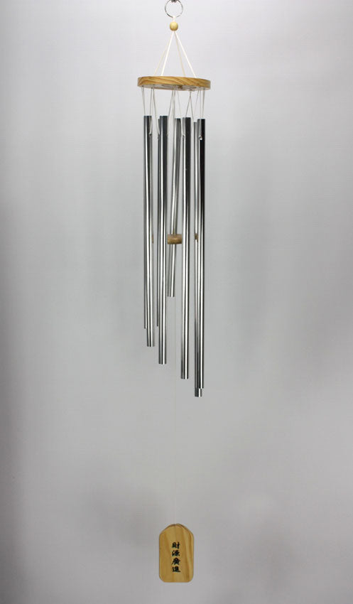 Metal wind chimes, Large Size 85cm long, 8 x Silver Aluminium Tubes - farangshop-co
