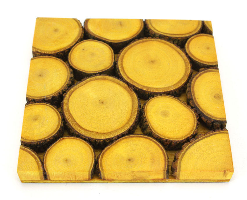 Set of 4 Tamarind Wood Drinks Mat - Coasters - stained version. - farangshop-co