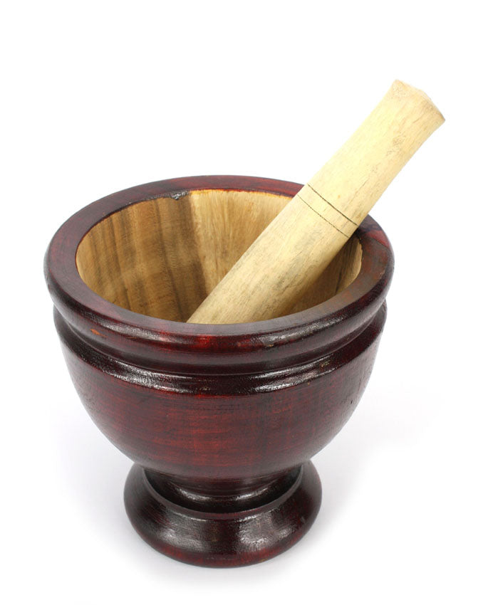 Thai Wooden Mortar and Pestle, 8 inch size - farangshop-co