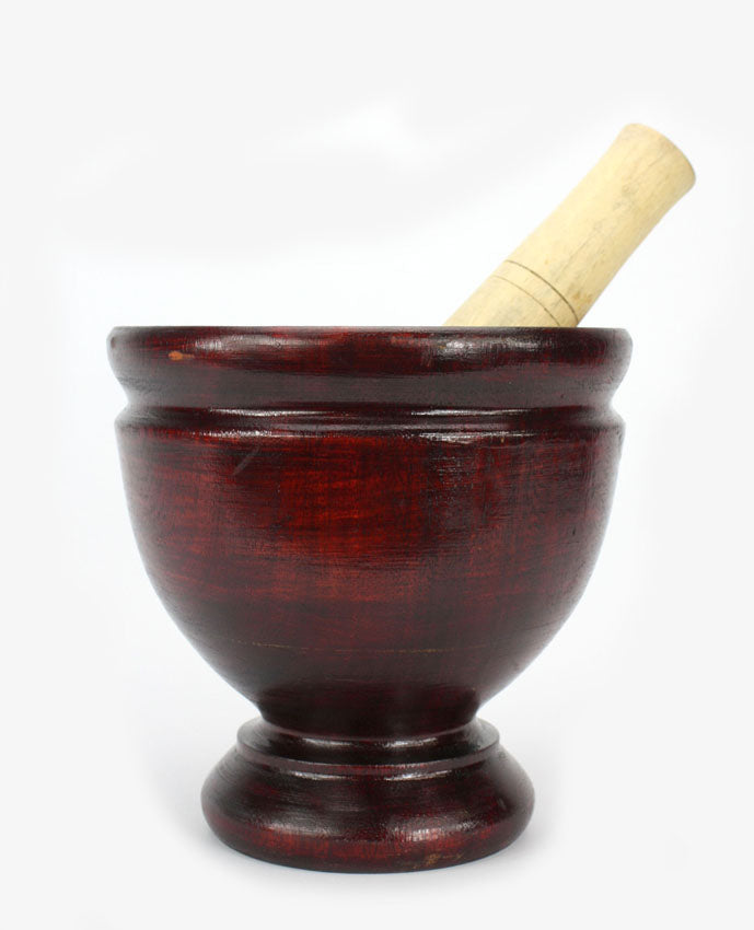 Thai Wooden Mortar and Pestle, 8 inch size - farangshop-co