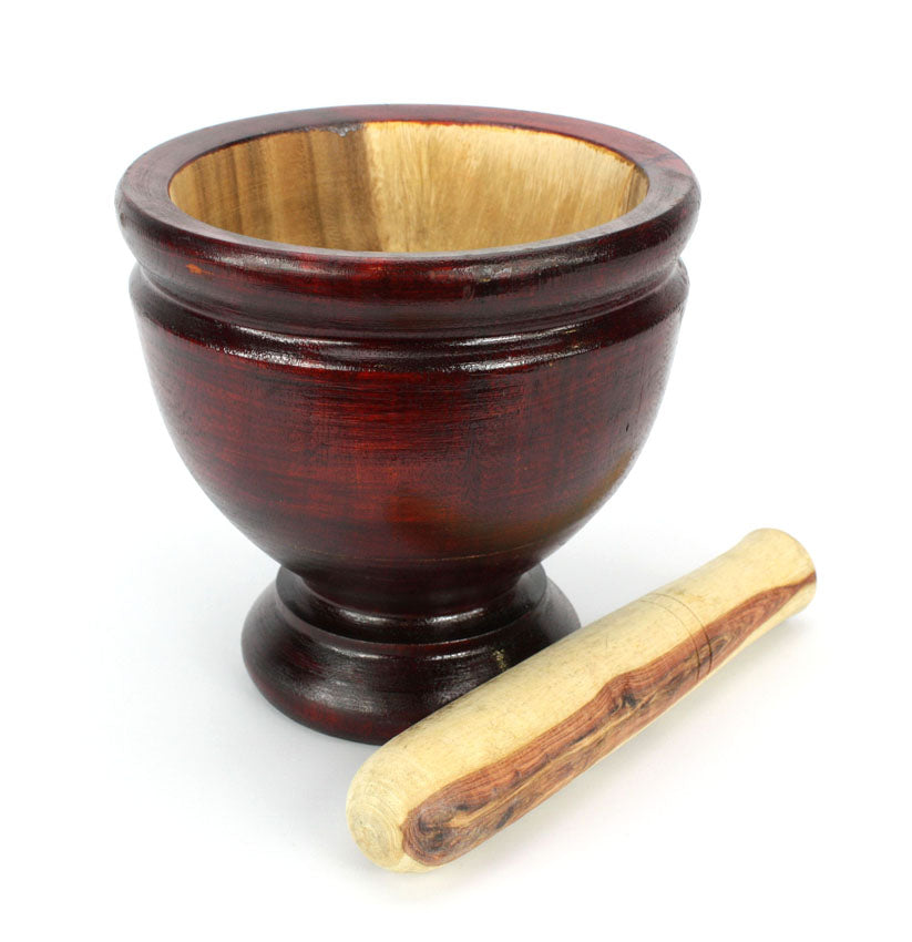 Thai Wooden Mortar and Pestle, 8 inch size - farangshop-co
