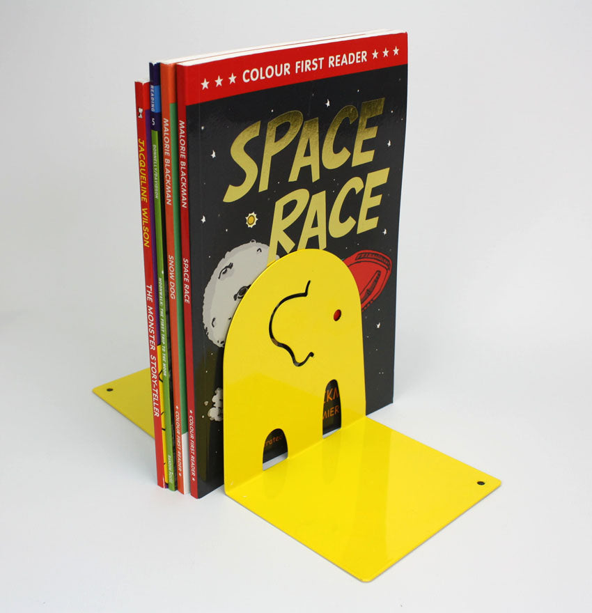 Metal Elephant Bookend - Yellow Colour - farangshop-co